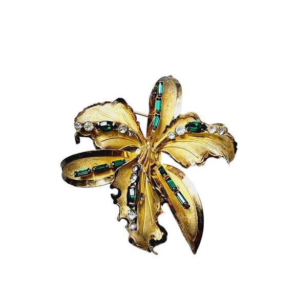 Vintage Bond-Boyd Sterling Stylized Orchid Brooch (A1685)